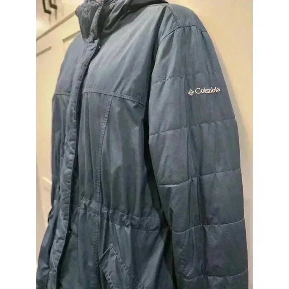 Columbia Windbreaker Jacket Women's XL Navy Blue Adjustable Waist Lightweight - Picture 1 of 5